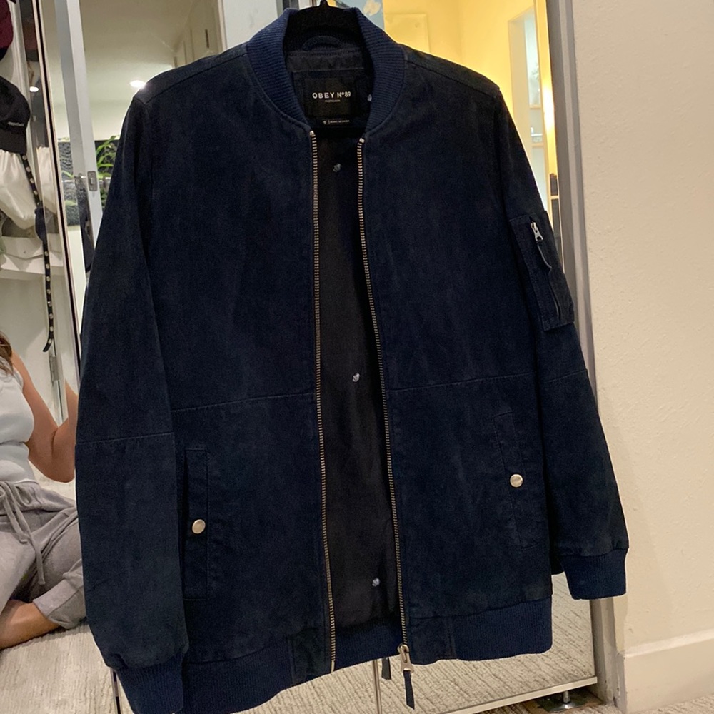 Suede bomber jacket